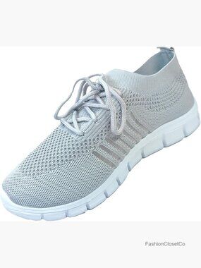 Slip On Sneakers for Women Casual Mesh Breathable Lace Up Running Shoes
